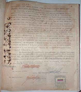 POSESION DEL SEÑOR SARGENTO JUAN DE JESUS GALLEGO LOPEZ COMO ALCALDE MUNICIPAL DE CUMARAL 1957