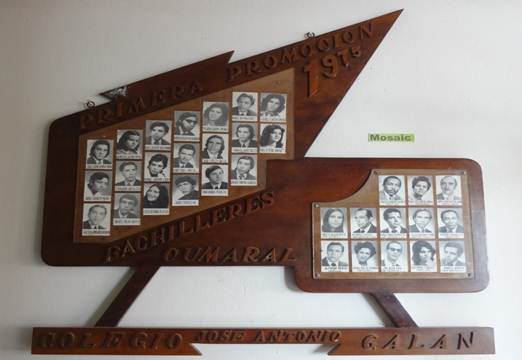 PRIMERA PROMOCION DE BACHILLERES COLEGIO JOSE ANTONIO GALAN 1975